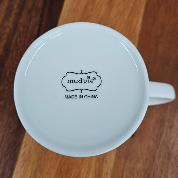 Mud Pie Monogram Mug T Initial Red Plaid Holiday White Ceramic Coffee Tea Cocoa - Picture 2 of 9